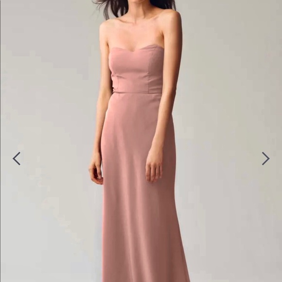 JENNY YOO Kylie Whipped Apricot Crepe De Chine Bridesmaid Dress - Picture 2 of 16